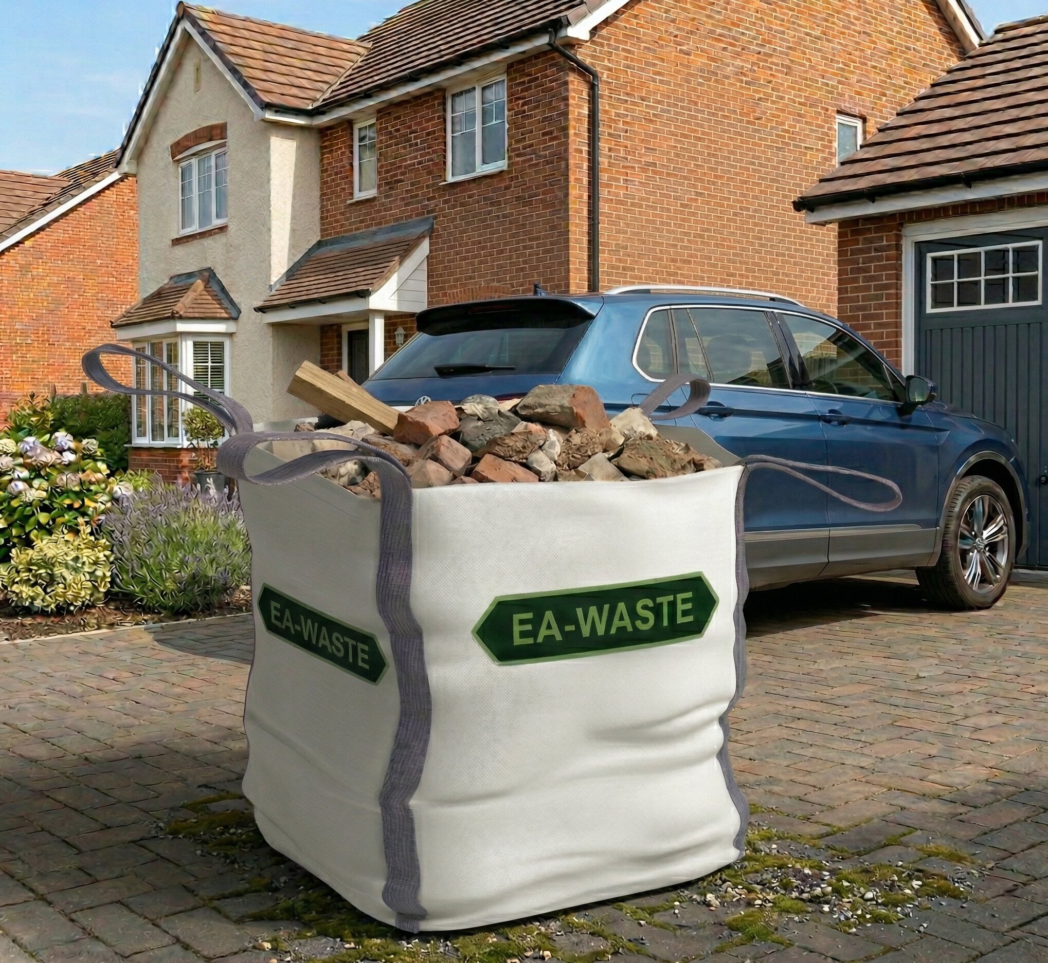 skip bag hire on driveway in essex