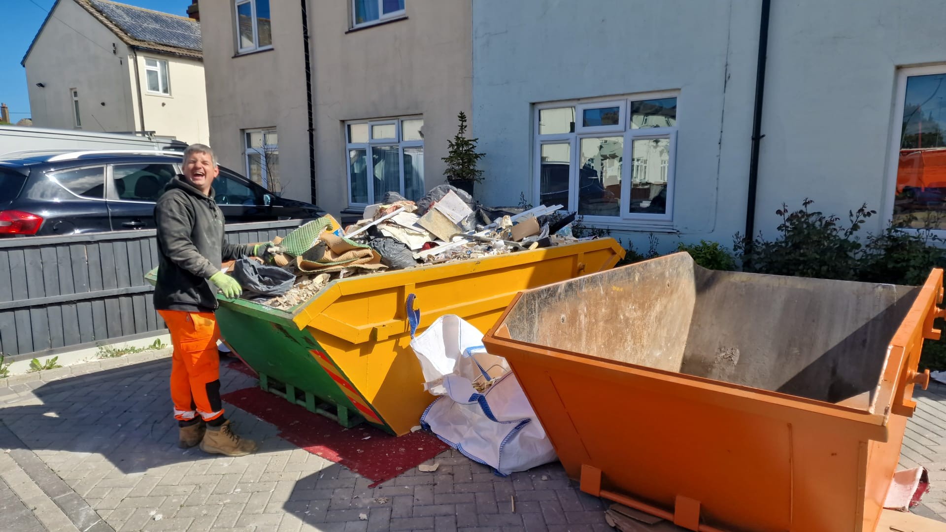 Wait and load skip hire service in Tendring, an alternative to traditional skips without council road permits.